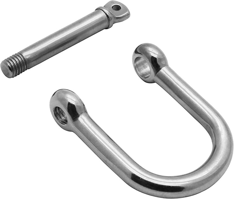 Laorde Marine Grade 316 Stainless Steel Wide D Shackle, 1/2", 3/8", 5/16", 1/4", Clevis Anchor Shackle for Boat, Sailboat, Chain, Rigging Clasp - Image 3